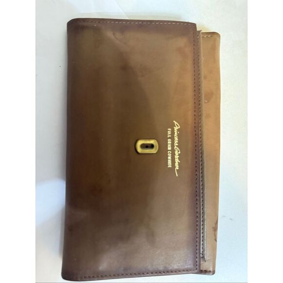 Vintage Princess Gardner Womens Cowhide Leather Tri-fold Checkbook Wallet Tan OS - Picture 7 of 7